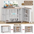 Amlancher 27.6" Foldable Dog Crate Furniture with 2 Bowls and Name Tag ...