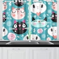thumbnail image 4 of CADecor Cute Cartoon Cat Pattern Print Window Treatment Panel Curtains Window Curtain Kitchen Curtain,Two Piece 26x39 Inches, 4 of 4
