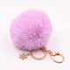 thumbnail image 3 of Llavero con pompón de copo de nieve, llavero con bola de pelo artificial, accesorios esponjosos, colgante para bolso de coche (púrpura) Feliz Sencillez, 3 of 3