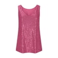thumbnail image 5 of GEWSEY Womens Full Sequin Tank Tops Glitter Club Party Sleeveless Shirt Sparkle Blouses V-Neck Loose Shimmer Vests (Hot Pink, XL), 5 of 7