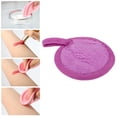 thumbnail image 4 of Almohadillas de franela suave Unique Bargains 3 uds removedor de maquillaje reutilizable morado oscuro, 4 of 7