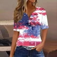 thumbnail image 2 of Save Womens Independence Day T Shirts Retro American Flag Printed T-Shirts Henley Neck Tee Short Sleeve Tops Front Button-Up T-Shirts 4Th of July Patriotic T-Shirts Lounge Dressy Blouses 2025 Clothes, 2 of 5