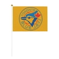 thumbnail image 2 of Drapeau de Mode Toronto Baseball Double Face à Main 5,5x8,2 Po, Polyester avec Mât en Plastique Mcp756, 2 of 7