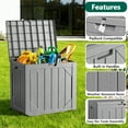 thumbnail image 4 of WASUHE 30 Gallon Resin Deck Box, Waterproof & Outdoor Small Storage Box for Cushion Storage and Outdoor Delivery Storage, UV Resistant, Lockable, Gray, Gray, 4 of 7