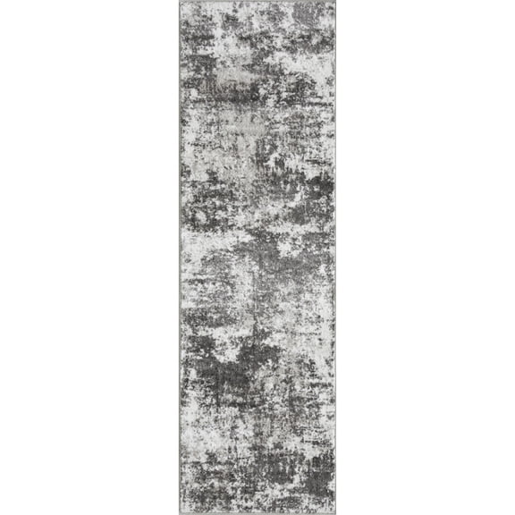 Loomaknoti Rhane Alelone 2' x 7' Gray Abstract Indoor Runner Rug