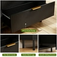 thumbnail image 4 of Commode Moderne Cannelée à 3 Tiroirs – Armoire de Rangement Grand avec Pattes en Métal, devant Texturé, Dispositif Anti-Basculement – Coffre Gain de Place pour Chambre, Entrée, Salon – Noir Moucheté, 4 of 7