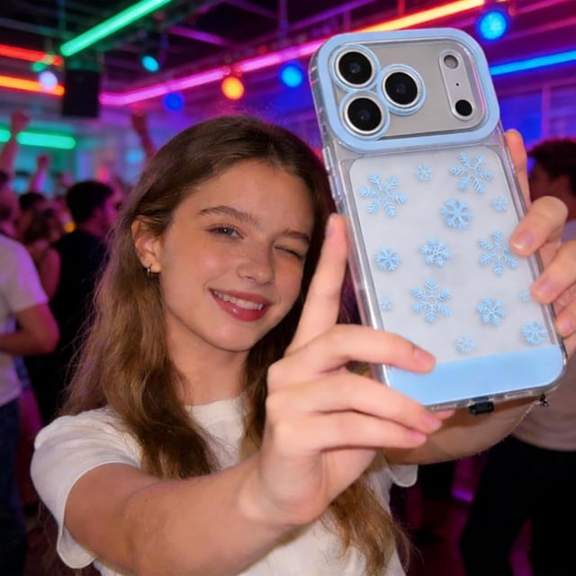 Vibrant LED Bowknot Phone Case, Built-in Light Up Phone Cases, Multiple Pattern & Flash Modes, Castle Phone Cases for iPhone 13/14/15/16/17, Perfect for Daily Use (iPhone 11 Pro Max,Snowflake)