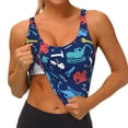 thumbnail image 4 of Xecao Colorful Excavator for Sports Bra with Removable Pads, Crop Tank Top Design, Women's Longline Sports Bra - Non-Wired - Small, 4 of 9