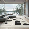 thumbnail image 2 of ODIKA 8'x10' Washable Area Rug Non-Slip Chair-Friendly Mat Black White Geometric Abstract Art Design Elegant Contrasts in Modern Minimalist for Dining Room, Large Office, Lounge, 2 of 7