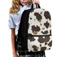 thumbnail image 3 of Uourmeti Brown Striped Pattern Backpack, Lightweight Polyester Backpack 17 Inch Smooth Zipper Student Bookbag for Night Out Travel, 3 of 6