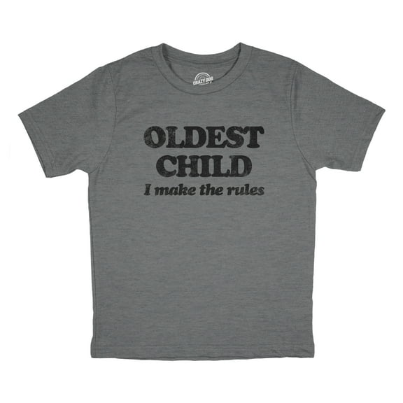 Youth Oldest Child I Make The Rules T Shirt Funny Sarcastic Sibling Novelty Tee for Kids