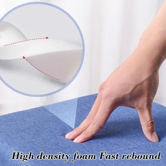 HHGBAD Linen Dining Chair Cushion, Square Non-Slip Seat Pad with High-Density Sponge, Washable Kitchen and Indoor Chair Cover for Home and Cafe Use
