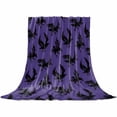 thumbnail image 2 of Halloween Crow Throw Flannel Blanket 40x60In Black Crow Vintage Purple Decoration Super Soft Cozy Bed Blanket, Lightweight Plush Fuzzy Bed Throw for Bedroom Sofa Couch Living Room, 2 of 4