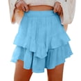 thumbnail image 1 of Diufon Plus Size Skirts for Women Elastic High Waist Boho Ruffle Layered Mini Skirts Golf Tennis Crochet Skirt, 1 of 8