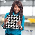 thumbnail image 5 of 3drose, Abstract Monochrome Diagonal Rounded Square Pattern Background Design, 10x10 Wall Clock, 5 of 9
