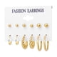thumbnail image 2 of HomeKingdee 6 Pcs Alloy Geometric Round Earrings Set - Gold Color​ Color Earring Studs for Wedding Party Gift Occasions, 2 of 9