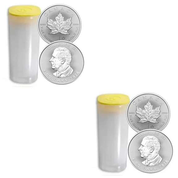 Lot of 50 - 2026 1 oz Canada 9999 Fine Silver Maple Leaf $5 Coin BU