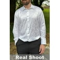 thumbnail image 3 of COOFANDY Mens White Dress Shirts Floral Rose Printed Long Sleeve Button Down Shirts Party Wedding Prom Shirts, 3 of 6