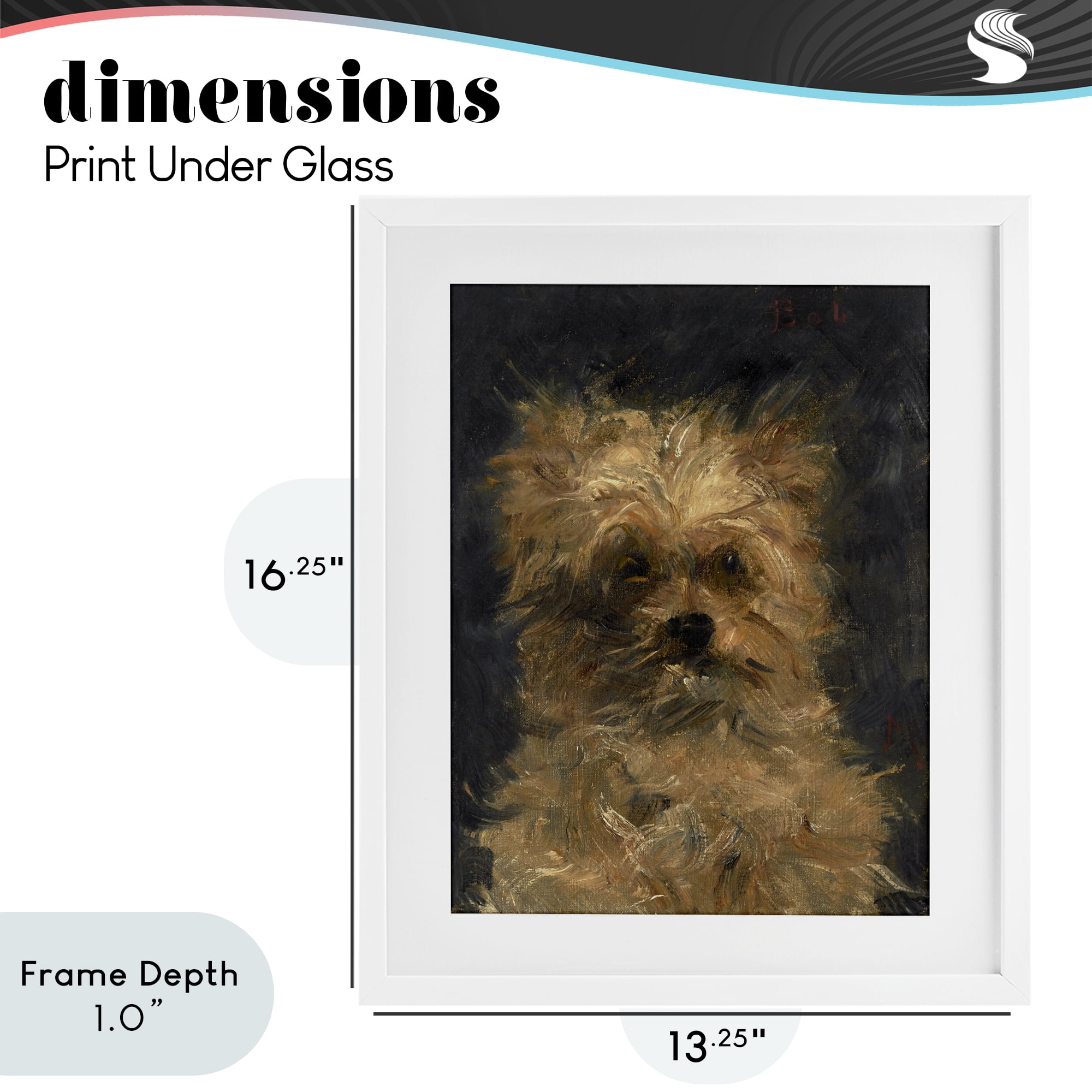 Stupell Industries Edouard Manet Dog Portrait White Framed Print Under Glass, design by Lil' Rue