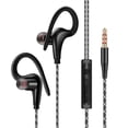 thumbnail image 1 of Matsuzay Auriculares deportivos Fitness con cable Auriculares impermeables con control por cable Aislamiento de ruido Auriculares intrauditivos con gancho Cables de audio/vídeo Negro, 1 of 1