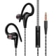 thumbnail image 5 of Methold Auricular deportivo Fitness con cable Auriculares a prueba de agua Control con cable Aislamiento de ruido Auricular intrauditivo enganchado, Negro 2piezas, 5 of 6