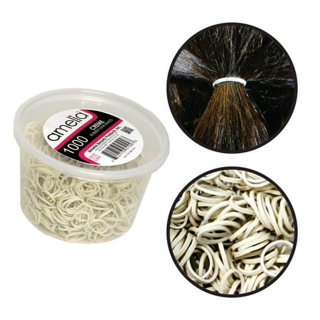 Amelia Beauty | 1/2in Creme Elastic Rubber Band Pony Tail Holders | Made in USA Ideal for Ponytails Braids Twists Dreadlocks Styling Accessories for Women Men and Girls | 500 Pack