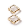 thumbnail image 2 of 50pcs Transparent Acrylic Beads Golden Metal Enlaced Rhombus Clear 18x14.3x9mm Hole: 1.5mm, 2 of 3