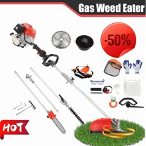 Seipouy Petrol Hedge Trimmer Chainsaw Brush Cutter, Gas Weed Wacker 52cc 2-Stroke Multi Tools Gas Lawn Mower Guard Accessories Hedge Trimmer Grass Trimmer Lawn Edger for Home Yard Garden 5 in 1