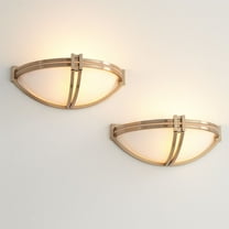 Possini Euro Design Deco Modern Wall Light Sconces Set of 2 Soft Gold Hardwire 13 3/4" Fixture Marbleized Glass for Bedroom Vanity