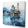 thumbnail image 2 of Designart "Blue Oil Rigs landscapes Industrial I" Oil Rigs / Fields Canvas Print, 2 of 5