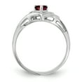 thumbnail image 2 of Primal Gold 14 Karat White Gold 4mm Heart Garnet and Diamond Ring, 2 of 7