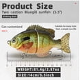 thumbnail image 2 of ABPETE Fishing Lures, gill Swimbait - Slow-Sink  Glide Bait for Largemouth Bass & Crappie, Lifelike Multi-Joint Lure with Corrosion-Resistant Hooks, 2 of 6