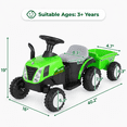 thumbnail image 2 of TLSUNNY 6V Kids Ride on Tractor, Battery Powered Vehicle with Detachable Trailer, Music, Headlights & Foot Pedal Control for Toddlers Boys & Girls, 2 of 8