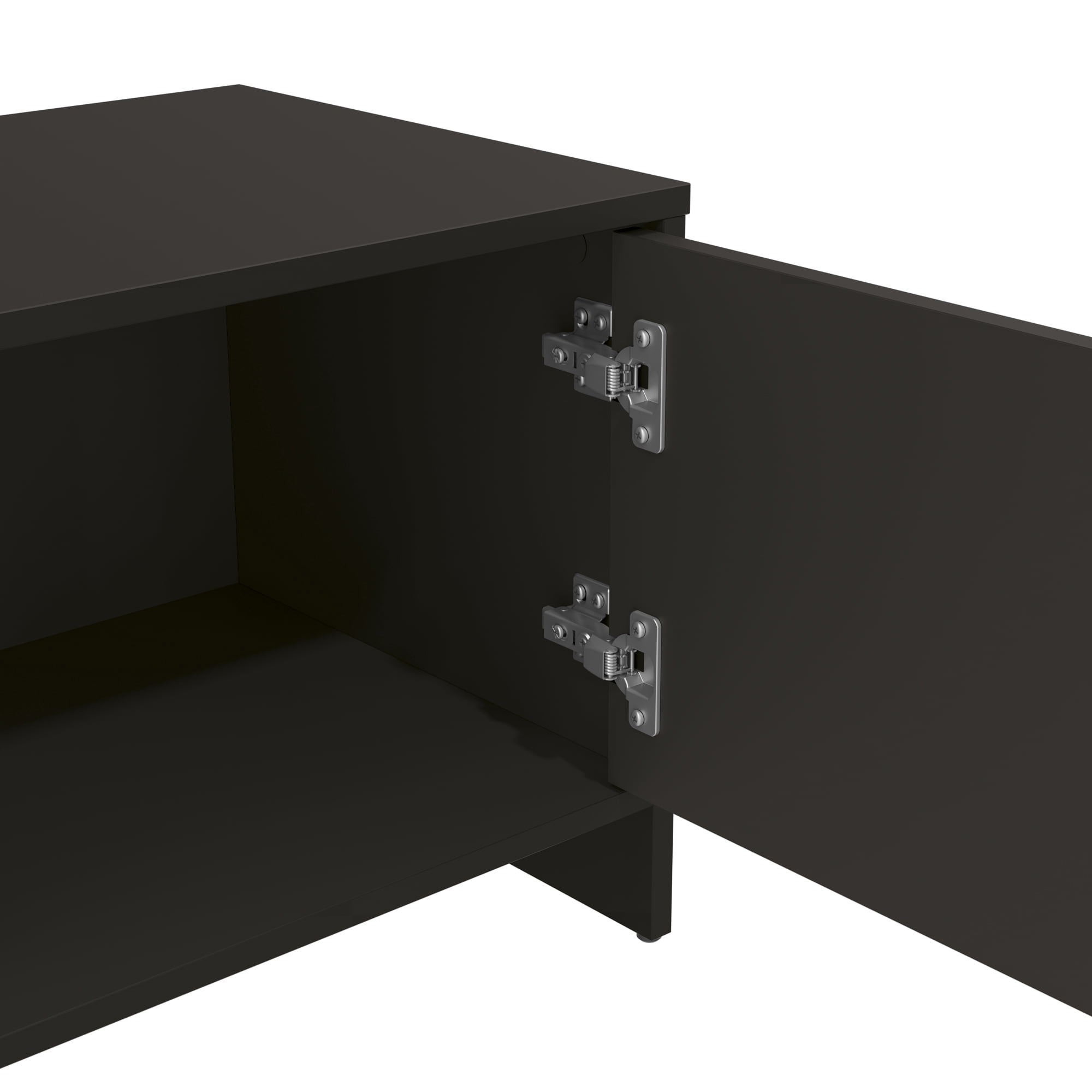 Kappesberg Milan Black 59.05" W TV Stand Modern Entertainment Center with 2-Doors and Open Shelves Media Console for Living Room for Adults and Teens