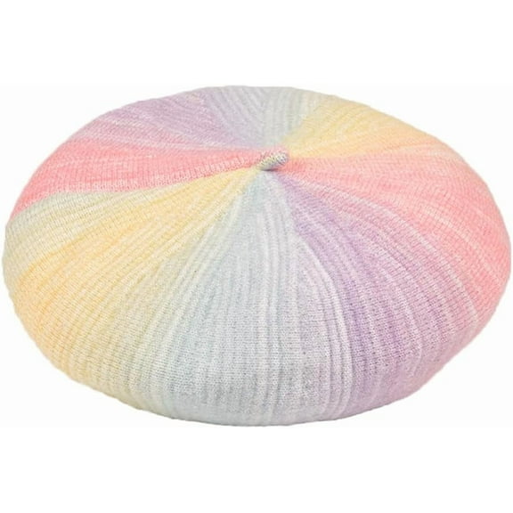 Zhengup Rainbow French Beret Hat Beanie Hat Fashion Beret Cap for Women Girl