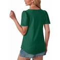 thumbnail image 5 of YOTMKGDO Short Sleeve Crew Neck Shirt | Women's Puffed Sleeve Hole Hollow Casual T Shirt, summer tops for women (Green, XL), 5 of 6