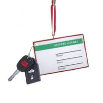 Kurt Adler 3-Inch Personalized Driver's License and Key Fob Christmas Ornament