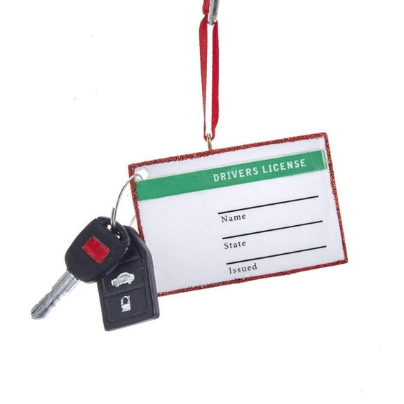 Kurt Adler 3-Inch Personalized Driver's License and Key Fob Christmas Ornament