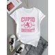 thumbnail image 2 of Valentine's Day Chic: Women's Spring/Summer Fashion T-Shirt with Unique Cupid Print - Casual Short Sleeve, Crew Neck Top, Machine Washable Tee For Adult, Men, Women, Teen, Teenager, Adolescent, Youth, 2 of 6