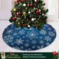 thumbnail image 6 of FMSHPON Winter Snowflake Blue Xmas Christmas Tree Skirt Stand Mat for Holiday Party Decoration Indoor Outdoor 48 inches, 6 of 6