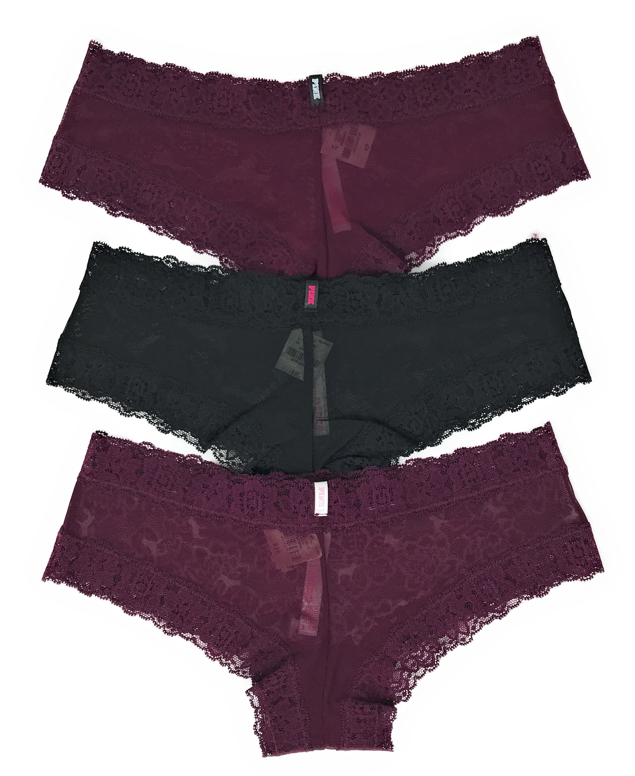 Victoria's Secret PINK Variety Logo Cheekster Panty, Set of 3