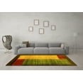 thumbnail image 3 of Ahgly Company Machine Washable Indoor Rectangle Abstract Yellow Contemporary Area Rugs, 5' x 7', 3 of 4