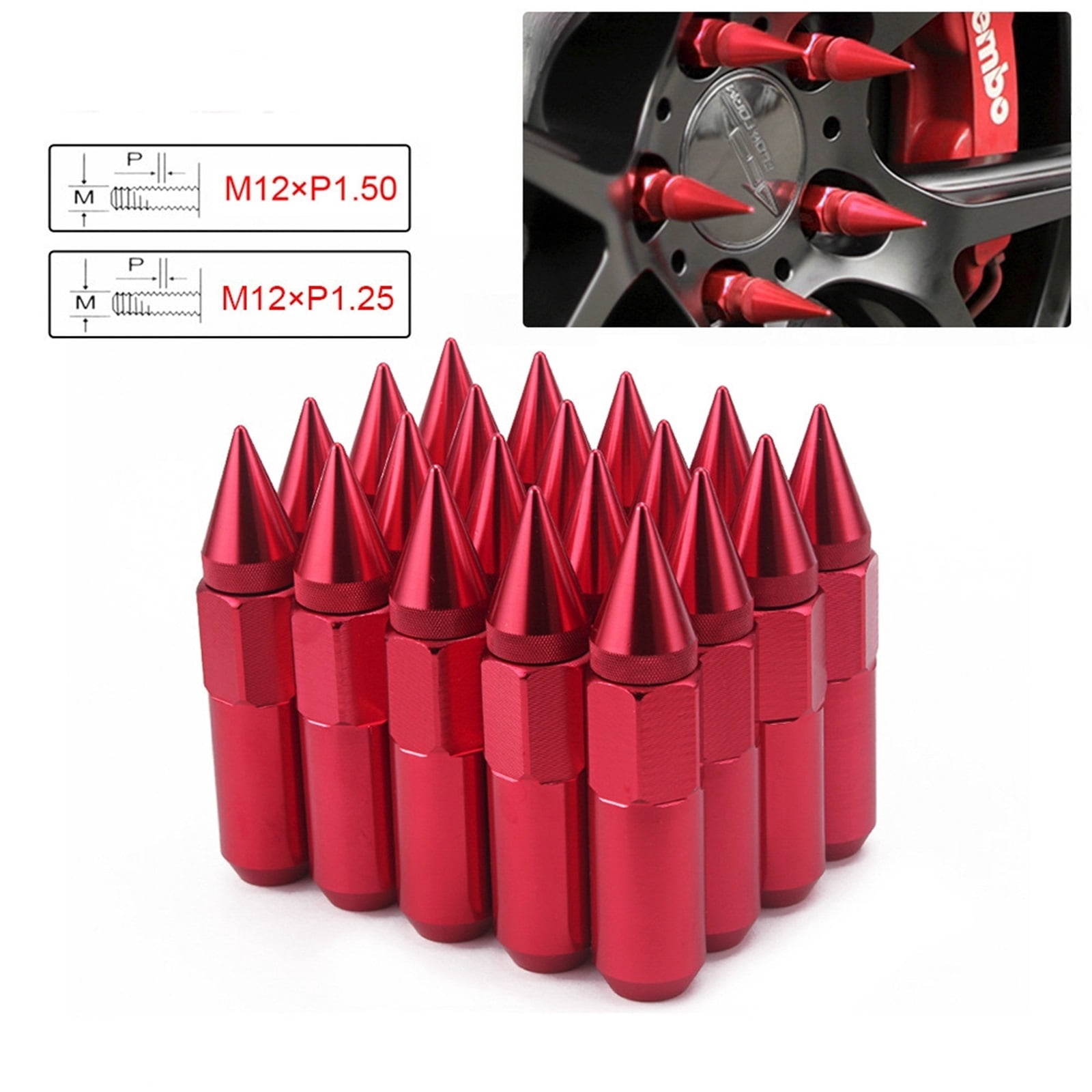 40PCS/Set, OEM Style Factory Lug Nuts, Aluminum Alloy Pointy Lug Nuts, Wheel Nuts, M12*1.5mm M12*1.25mm For Choice