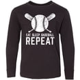 thumbnail image 3 of Inktastic Grunge Eat Sleep Baseball Repeat Long Sleeve Youth T-Shirt, 3 of 5