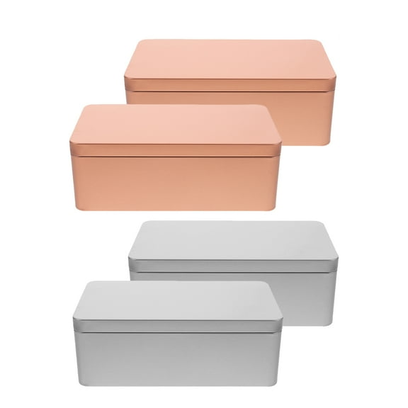 4 PCS Cookie Jar Candy Gift Packaging Box Container Key Storage Wedding Tins Tinplate Seal