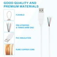 thumbnail image 3 of Uxcell 3.28Ft USB 2.0 Male to 4 Pin Bare Wire Pigtail Cable, 5pcs 28AWG Data Power Cords Extension, White, 3 of 6