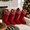 Burgundy Red-4-Plaid Cuff, variant on Blue 4-Count Cable Knit Christmas Stockings, 13.70 x 8.70 x 2.40 Inches