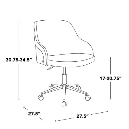 juyg chromewalnut office chair brown product