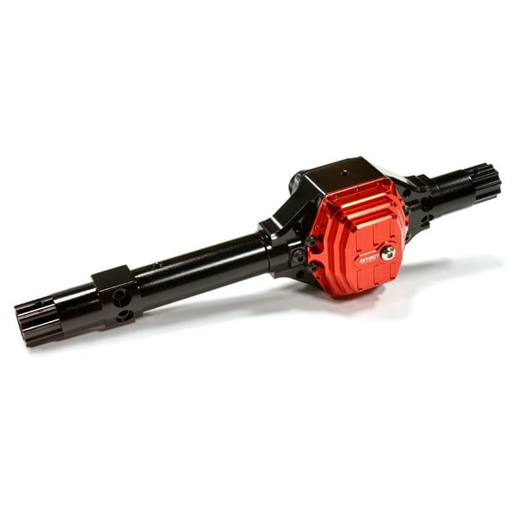 Integy RC Toy Model Hop-ups C25696BLACKRED Billet Machined T6 Front Axle Conversion Kit for Axial 1/10 Wraith Rock Racer