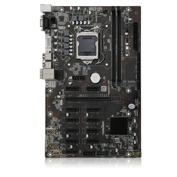 Sidaley Placa base de computadora de velocidad rápida DDR4 LGA1151 placa de minería 4 pines 24 pines puerto de alimentación piezas de actualización Kits de mantenimiento de impresoras No.01